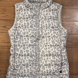 GAP Kids Girls Large Leopard Print Puffer Vest